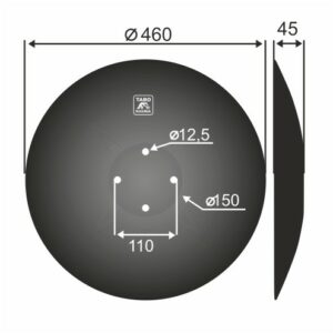 Amazone Talerz brony talerzowej pełny Średnica [mm]: 460 Ilość otworów [szt.] : 4 Grubość blachy [mm] : 4 Rozstaw otworów [mm] : 110  XL011