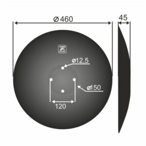 Amazone Talerz brony talerzowej pełny Średnica [mm]: 460 Ilość otworów [szt.] : 4 Grubość blachy [mm XL041] : 4 Rozstaw otworów [mm] : 120