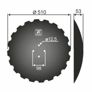 Gregorie Besson Średnica [mm]: 510 Ilość otworów [szt.] : 4 Grubość blachy [mm] : 5 Rozstaw otworów [mm] : 98 21212