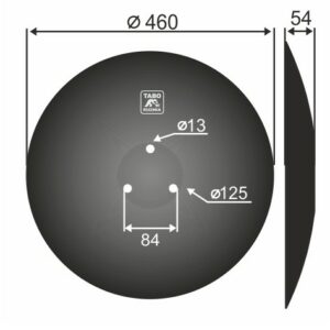 Horsch Talerz brony talerzowej pełny Średnica [mm]: 460 Ilość otworów [szt.] : 3 Grubość blachy [mm] : 4 Rozstaw otworów [mm] : 84 24251103