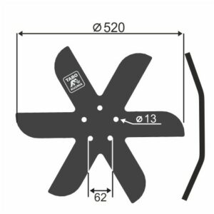 Horsch Talerz skrajny - LEWY Średnica [mm]: 520 Ilość otworów [szt.] : 5 Grubość blachy [mm] : 8 Rozstaw otworów [mm] : 62 00311079