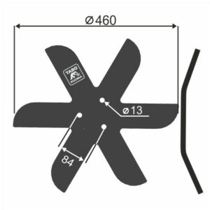 Horsch Talerz skrajny - PRAWY Średnica [mm]: 520 Ilość otworów [szt.] : 3 Grubość blachy [mm] : 8 Rozstaw otworów [mm] : 84 00310892