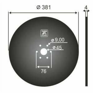 Kuhn Talerz brony talerzowej pełny Średnica [mm]: 381 Ilość otworów [szt.] : 6 Grubość blachy [mm] : 4 Rozstaw otworów [mm] : 76 AC825821