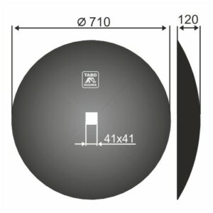 Kuhn Talerz brony talerzowej pełny Średnica [mm]: 710 Ilość otworów [szt.] : 1 Grubość blachy [mm] : 6 117112