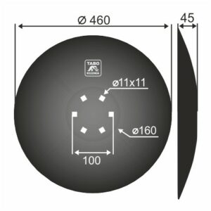 Kuhn Talerz brony talerzowej pełny Średnica [mm]: 460 Ilość otworów [szt.] : 6 Grubość blachy [mm] : 5 Rozstaw otworów [mm] : 100  H2203660