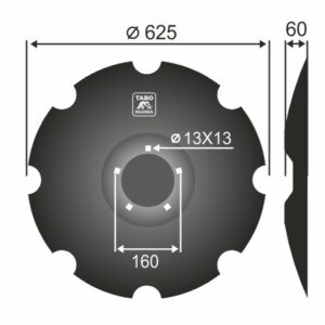 Lemken Talerz brony talerzowej uzębiony Średnica [mm]: 625 Ilość otworów [szt.] : 5 Grubość blachy [mm] : 6 Rozstaw otworów [mm] : 160 3490467