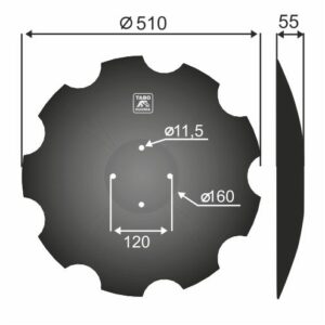Talerz amazone Średnica [mm]: 510 Ilość otworów [szt.] : 4 Grubość blachy [mm] : 5 Rozstaw otworów [mm] : 120 78201966